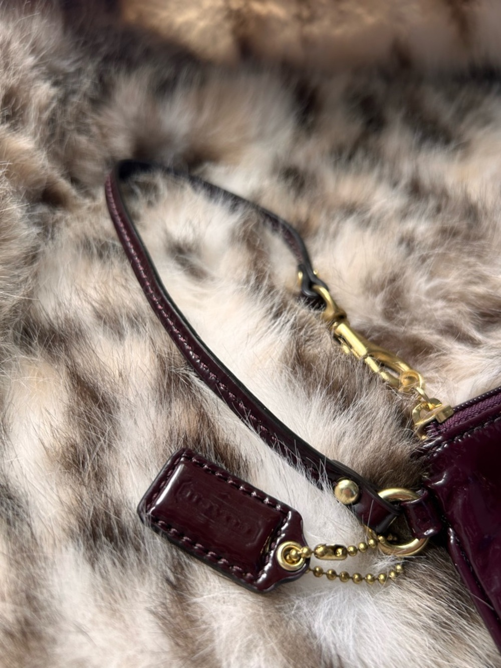 Coach Y2K Wristlet in Plum Shiny Patent Leather - Picture 4 of 11